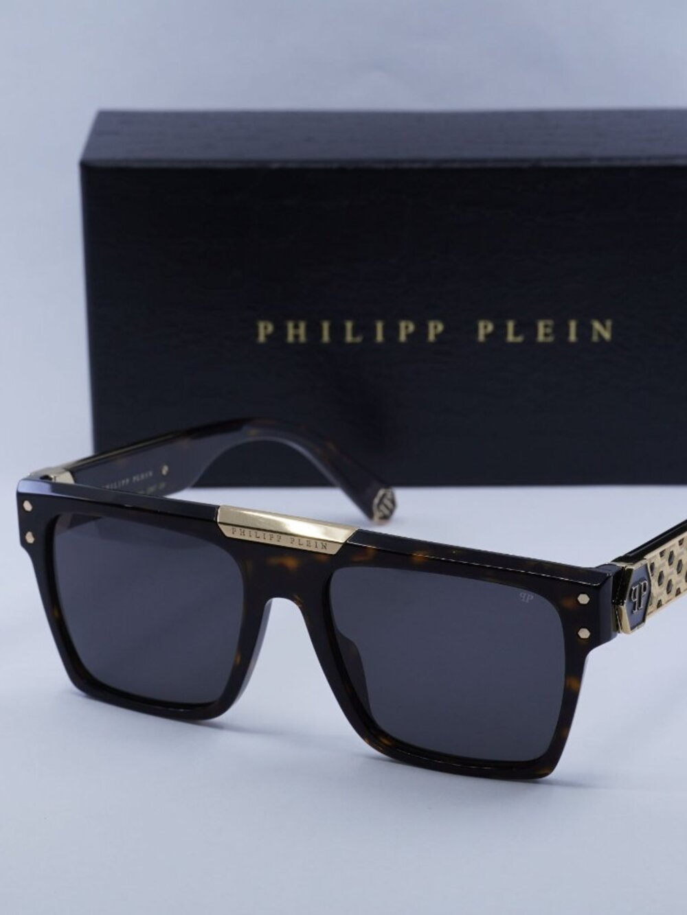 Philipp Plein SPP080 0722 Square Sunglasses - Havana / Brown